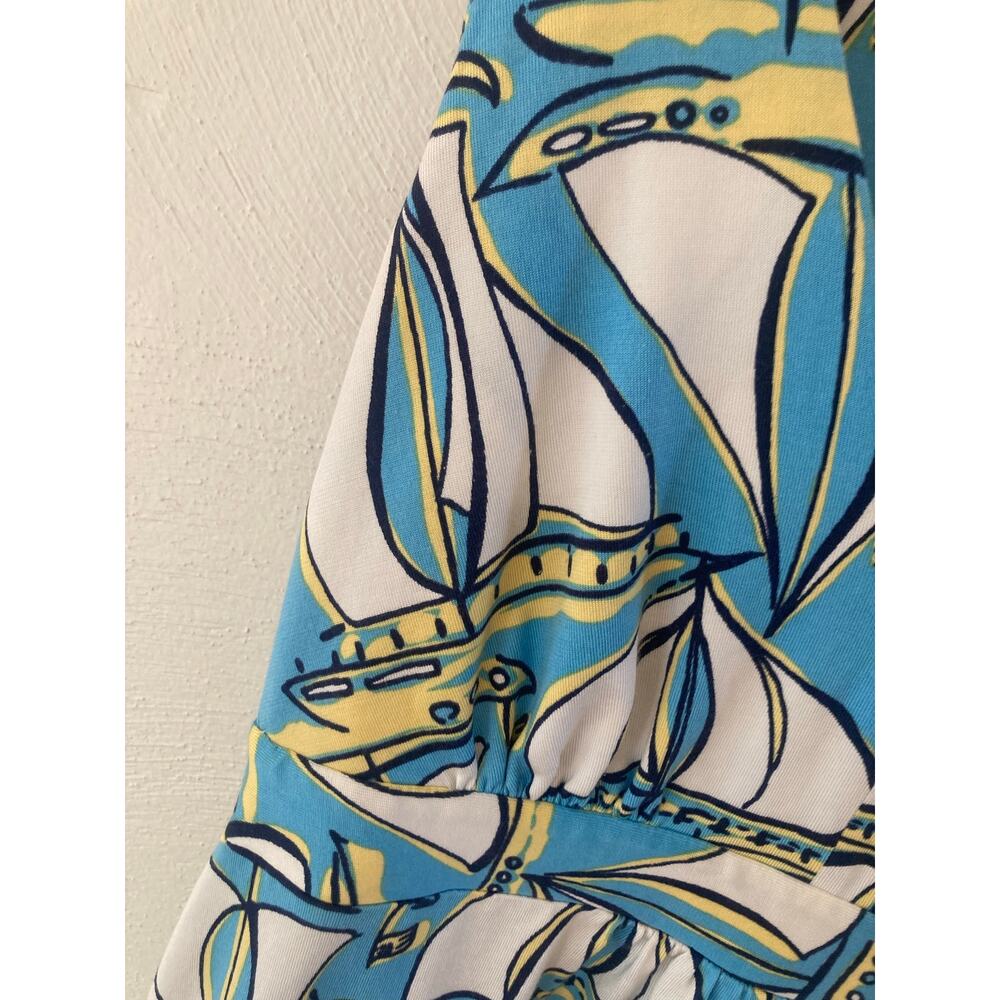 Lilly Pulitzer Patty Silk Cotton Knit Dress in Docksider Sailboat Boat L HTF - Picture 6 of 10